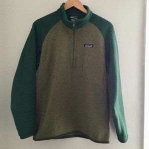 Patagonia Men's Green 3/4 Zip  Sweater Pullover Size Medium